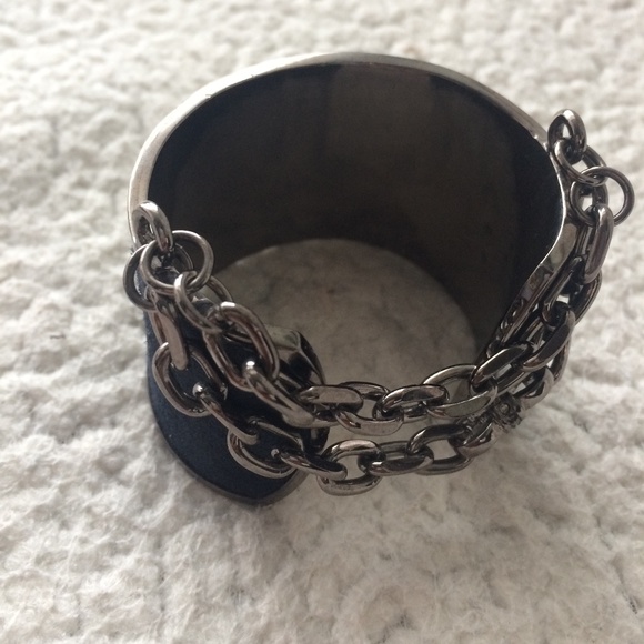 Paige Novick Blue Suede Chain Cuff - Picture 4 of 5